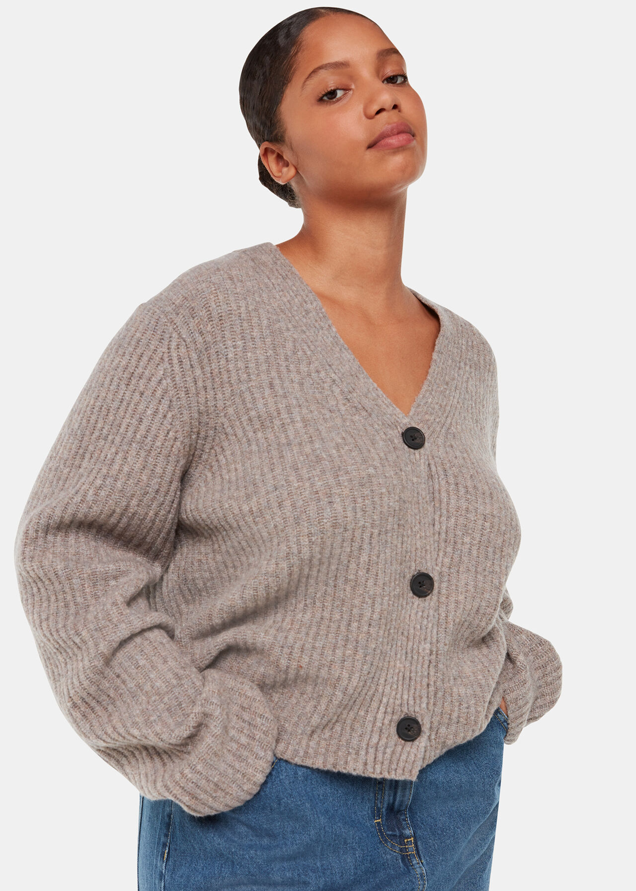 Wool Mix Rib Cardigan